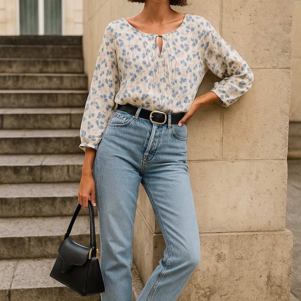 Ralph Lauren Floral Print Blouse – Relaxed Fit,  Lauren Jeans Co., Size XL